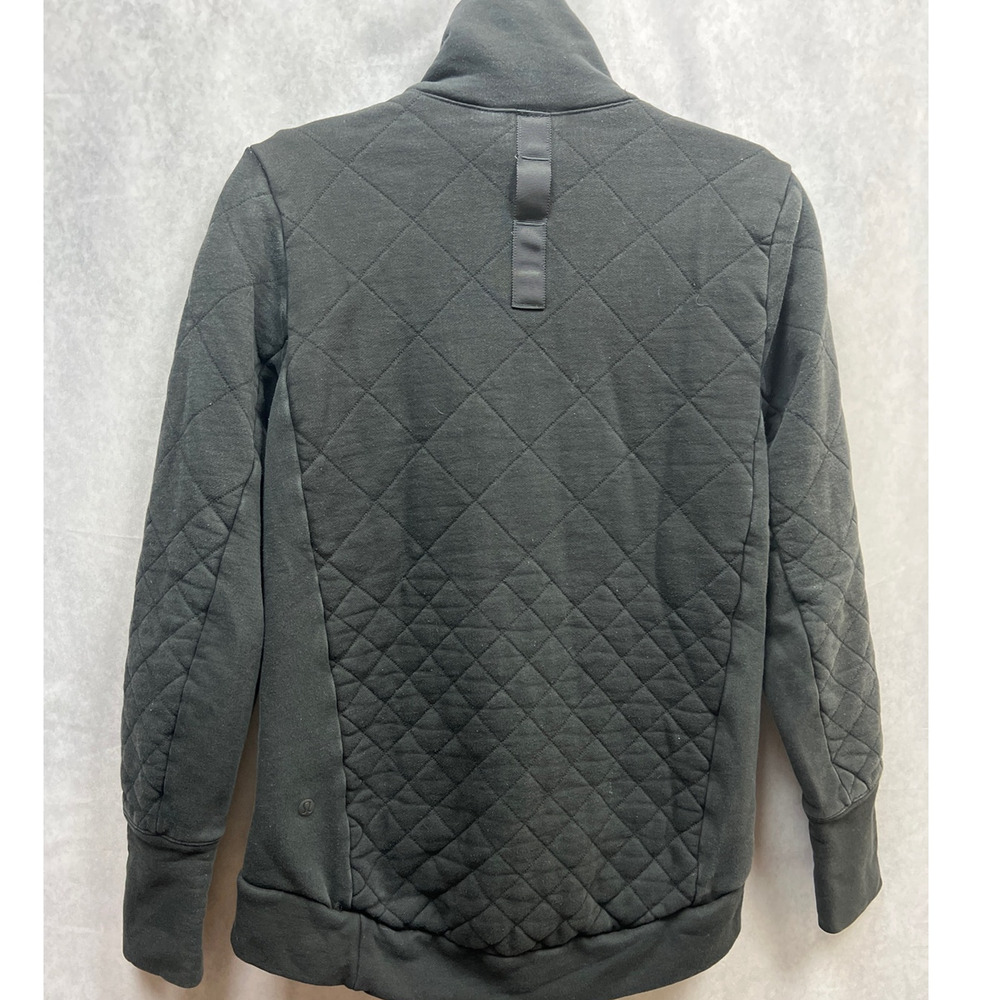 Lululemon Womens Engineered Warmth Half-Zip Pullover Emboss Black Size 4